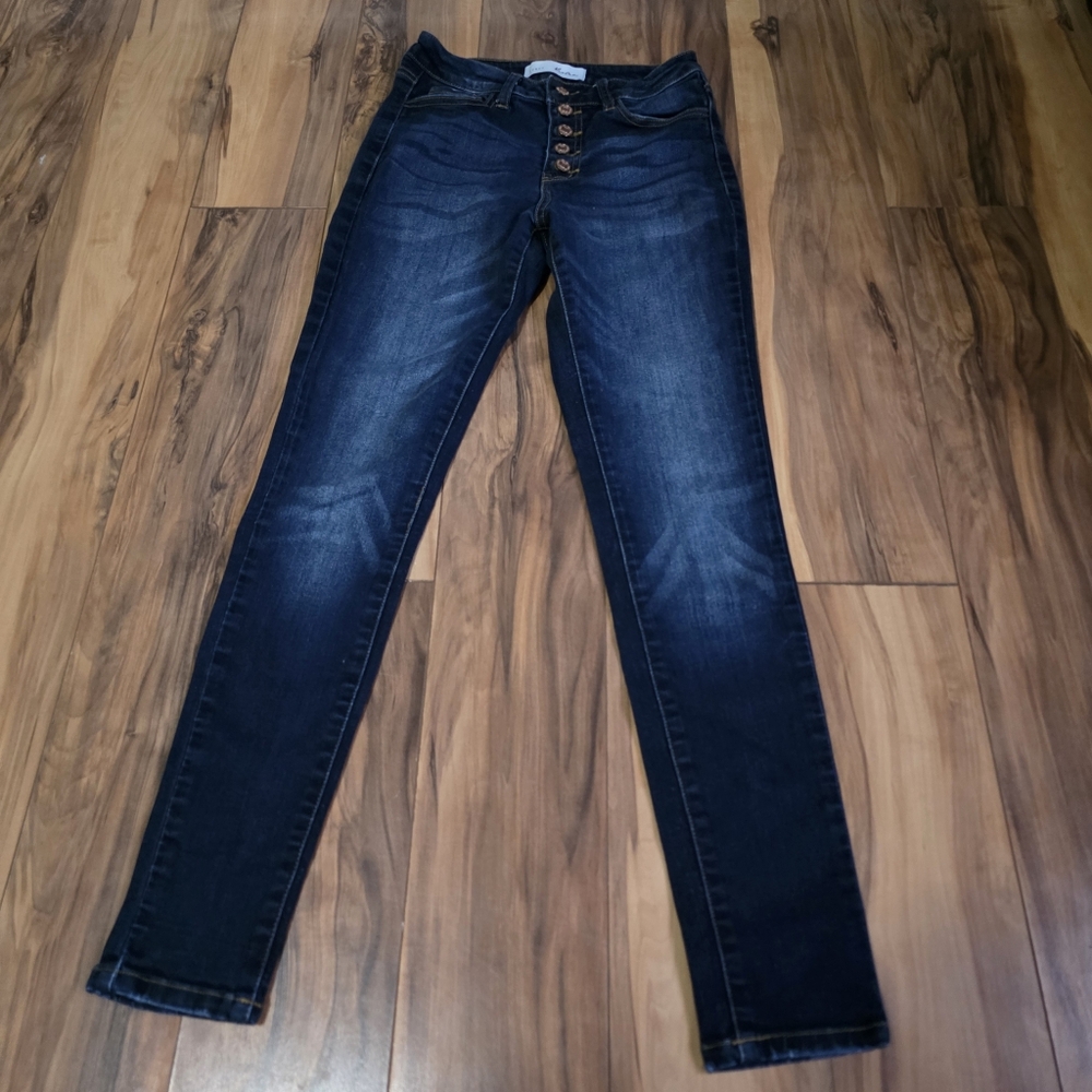 Kancan Curvy High Waisted Estillo Jeans-Skinny 25